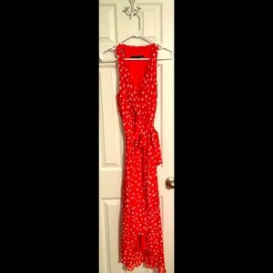 Corral polka dot high low dress